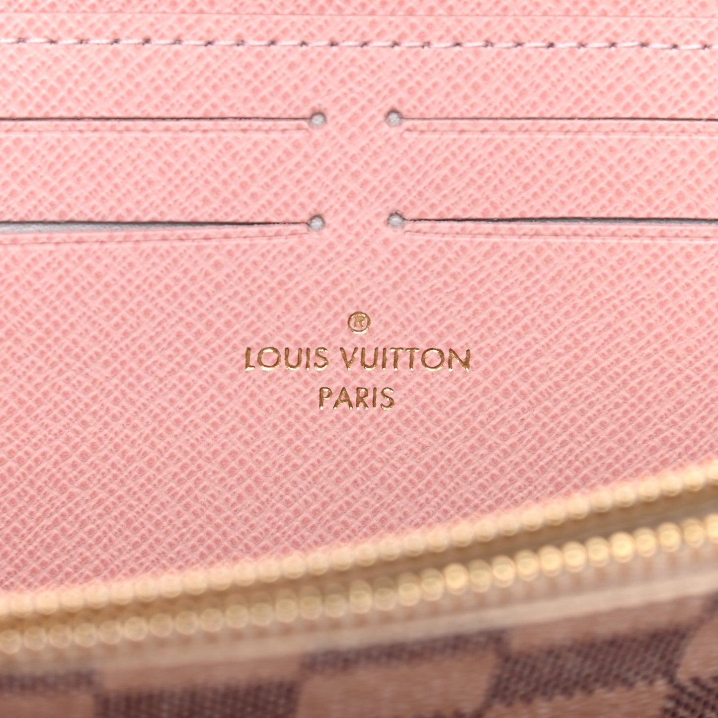 Damier Azur Clemence Wallet Rose Ballerine