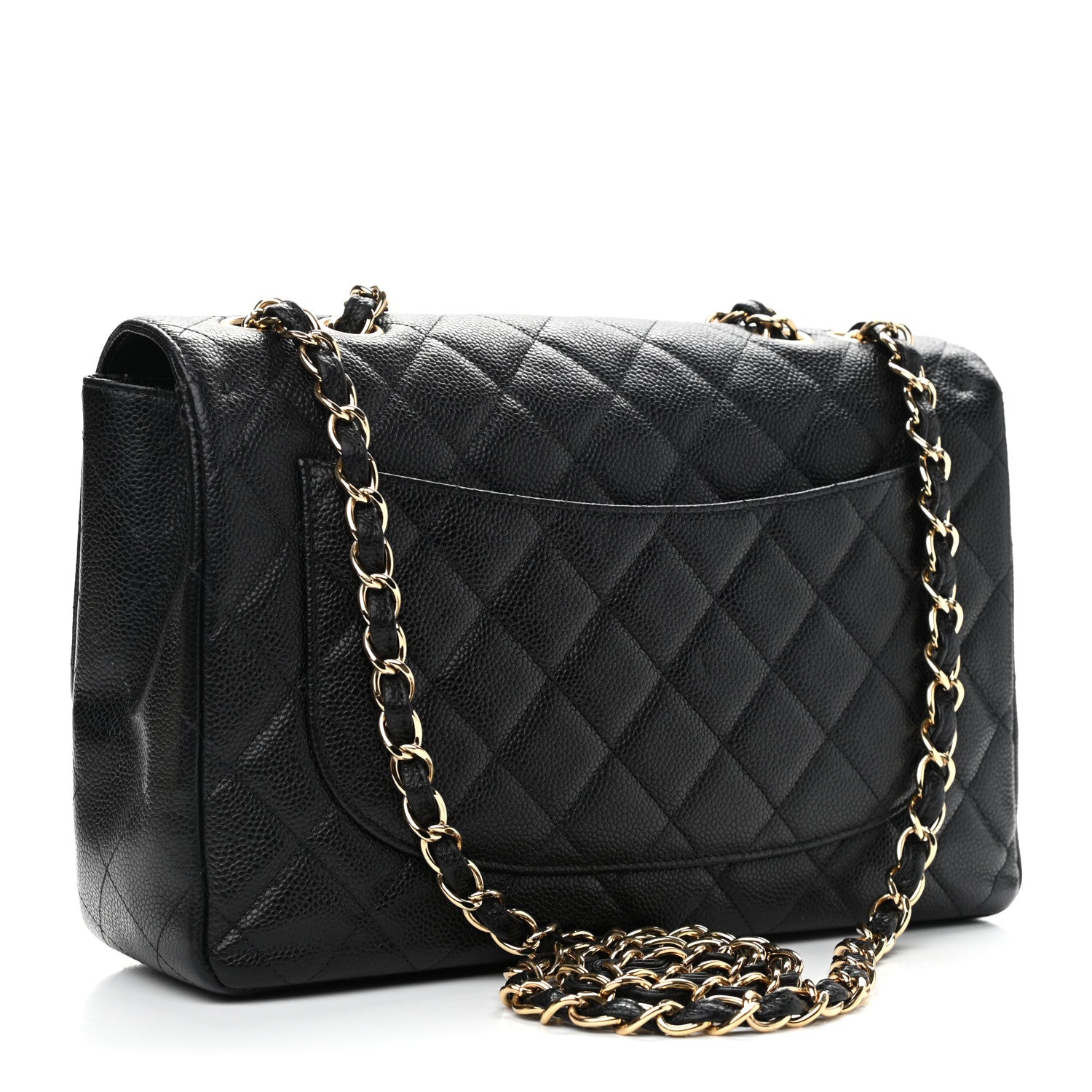 Chanel Caviar Quilted Jumbo Single Flap Black 3 of 12