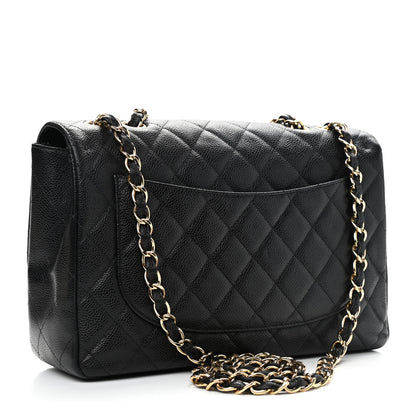 Chanel Caviar Quilted Jumbo Single Flap Black 3 of 12