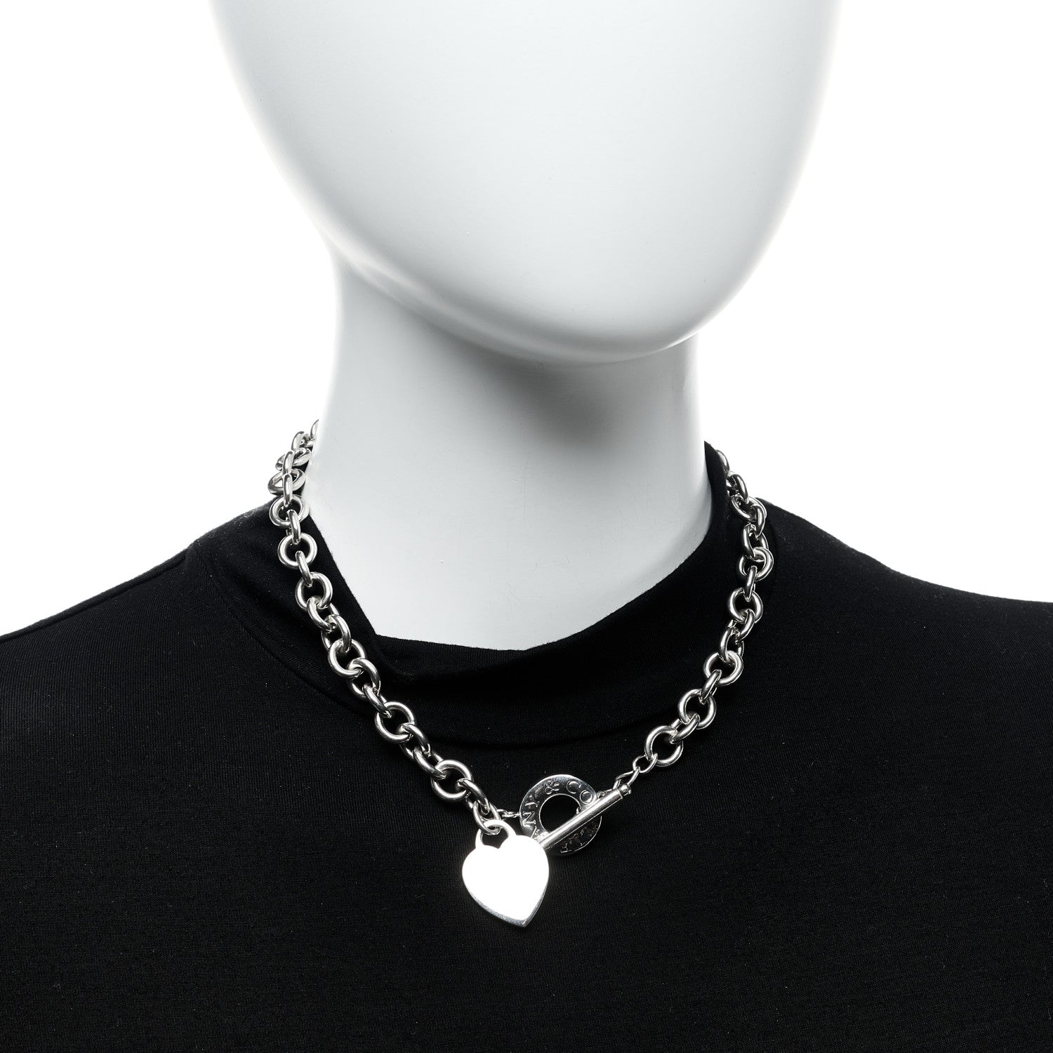 Tiffany Sterling Silver Heart Tag Toggle Necklace 2 of 4