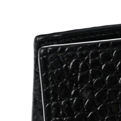 Saint Laurent Calfskin Crocodile Embossed Small Uptown Tote Black 21 of 23