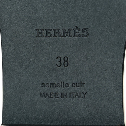 Hermes Box Calfskin Oran Sandals 38 Black 6 of 8