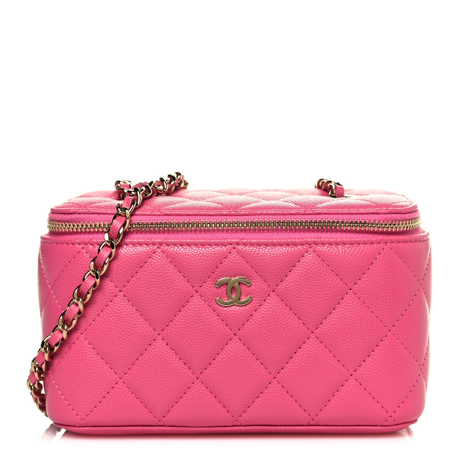 Chanel Caviar Quilted Small Vanity Case With Chain Pink 1 of 10