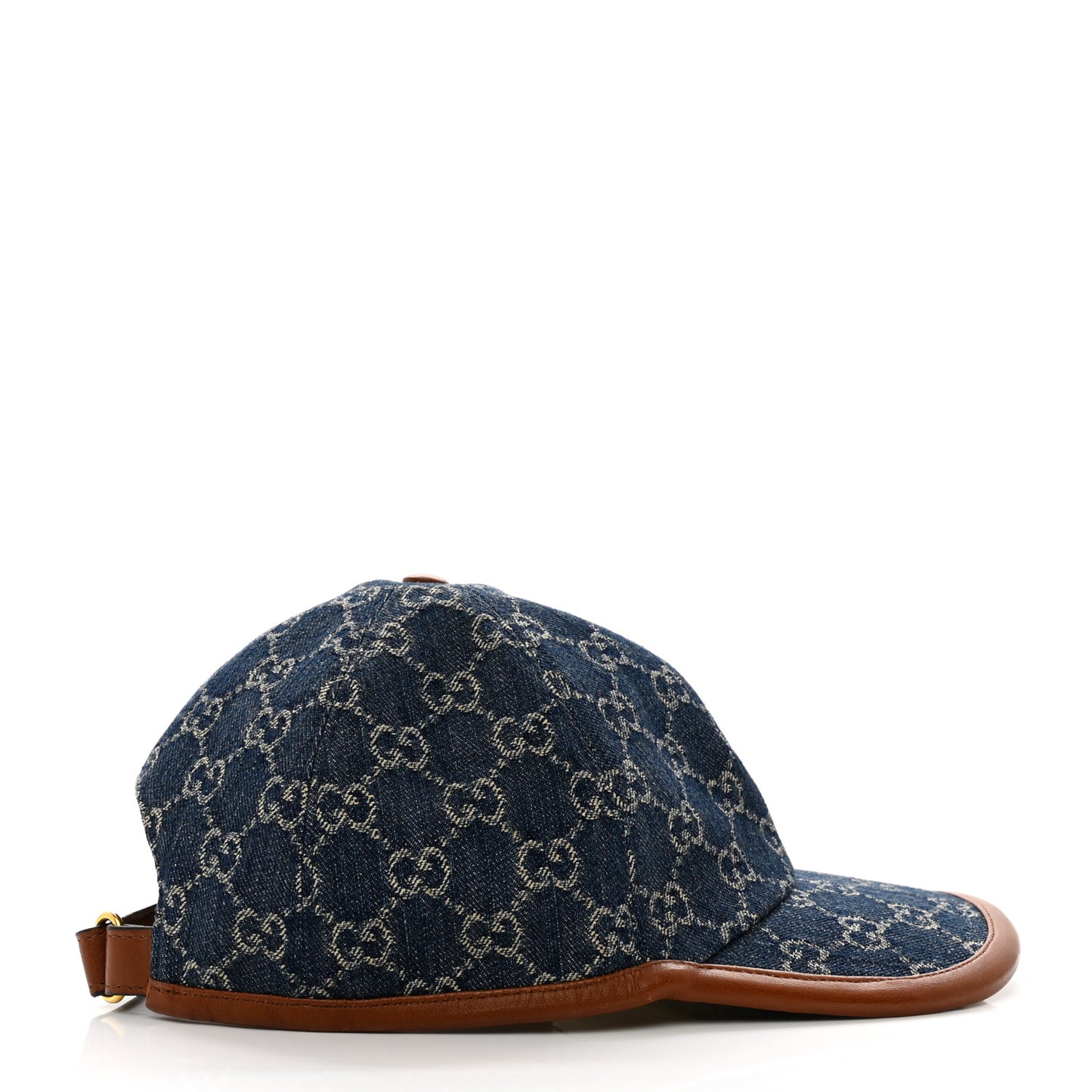 Washed Jacquard Denim Nappa GG Monogram Oscar Baseball Hat Denim Cuir