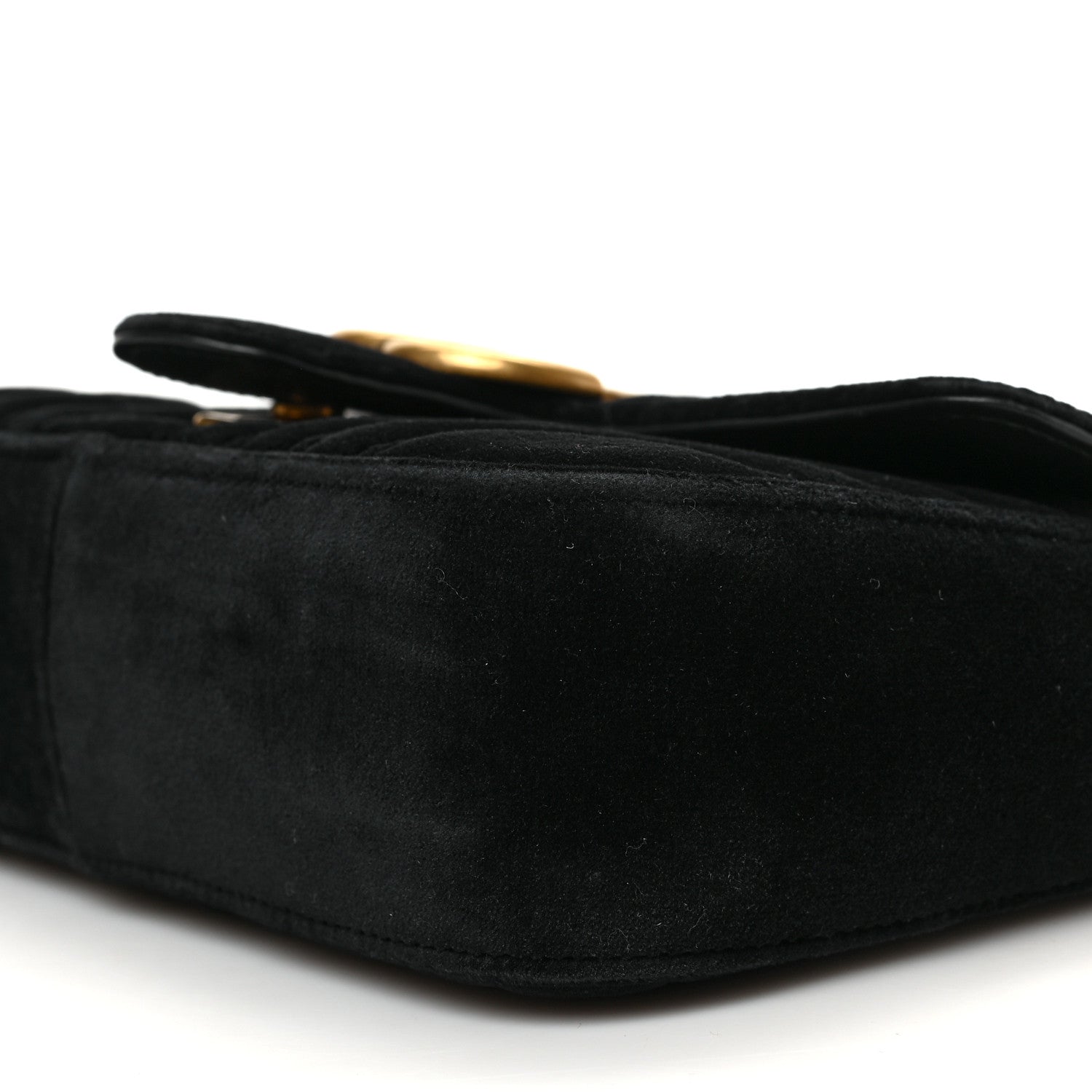 Gucci Velvet Matelasse Mini GG Marmont Shoulder Bag Black 9 of 9