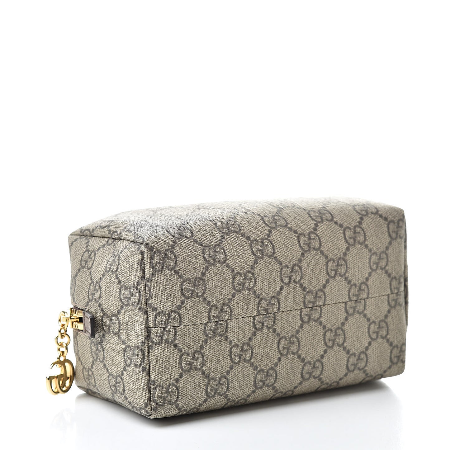 Soft GG Supreme Monogram Calfskin Medium Ophidia Cosmetic Case Beige Ebony New Acero
