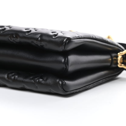 Louis Vuitton Lambskin Embossed Monogram Coussin PM Black 12 of 13