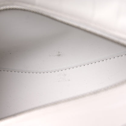 Balenciaga Semi Shiny Calfskin Crocodile Embossed Neo Classic Silver Hardware Mini City White 9 of 10