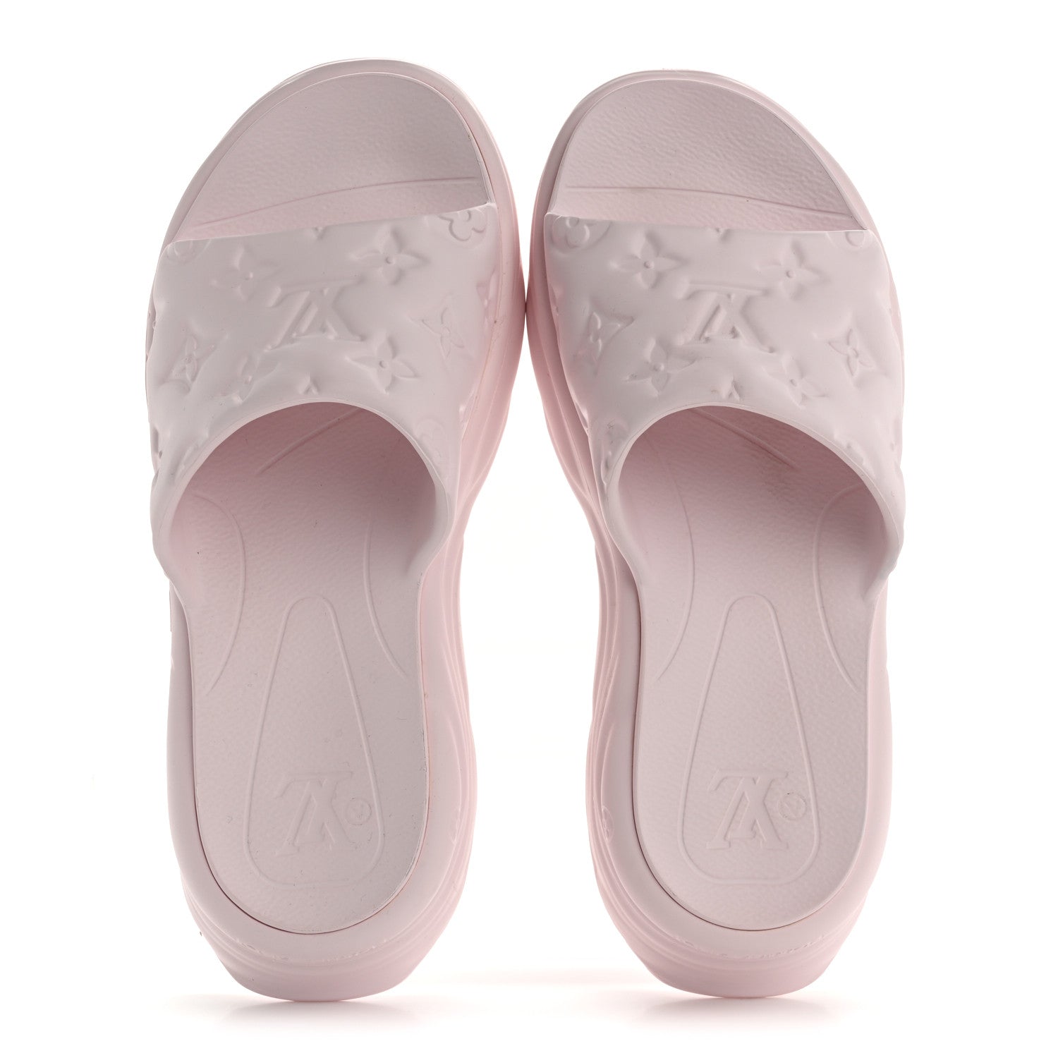 Louis Vuitton Rubber Monogram Embossed Pool 55 Flat Comfort Mule 40 Rose Clair 2 of 11