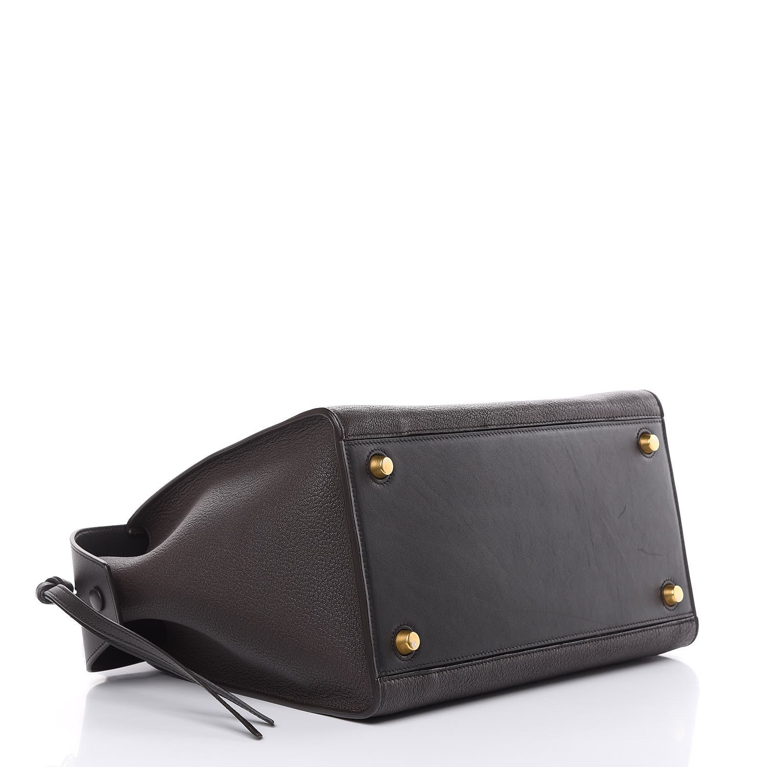 Celine Goatskin Smooth Calfskin Small Ring Bag Dark Taupe 4 of 12