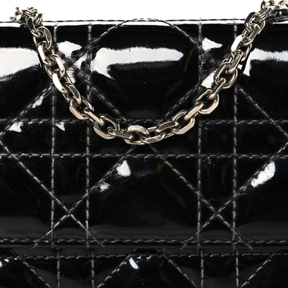 Christian Dior Patent Cannage Lady Dior Rendezvous Wallet On Chain Black 7 of 9