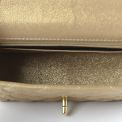 Chanel Metallic Caviar Quilted Mini Rectangular Flap Gold 5 of 11