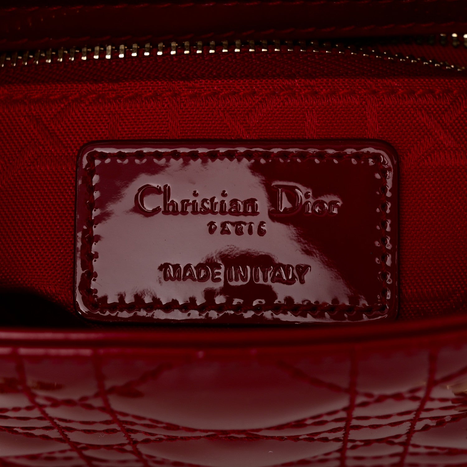 Christian Dior Patent Cannage Mini Lady Dior Red 6 of 10