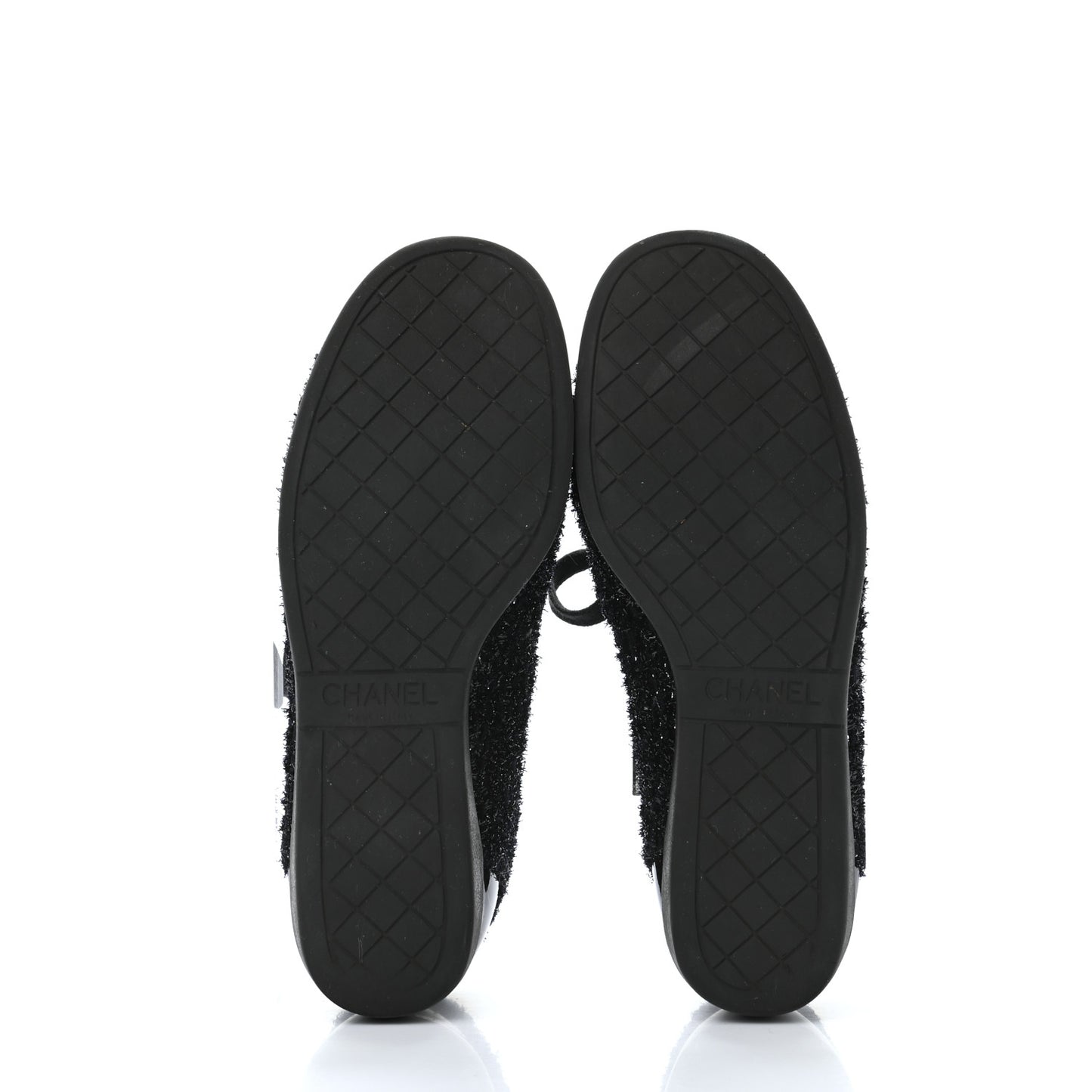 Tweed Patent Cap Toe CC Sneakers 36 Black