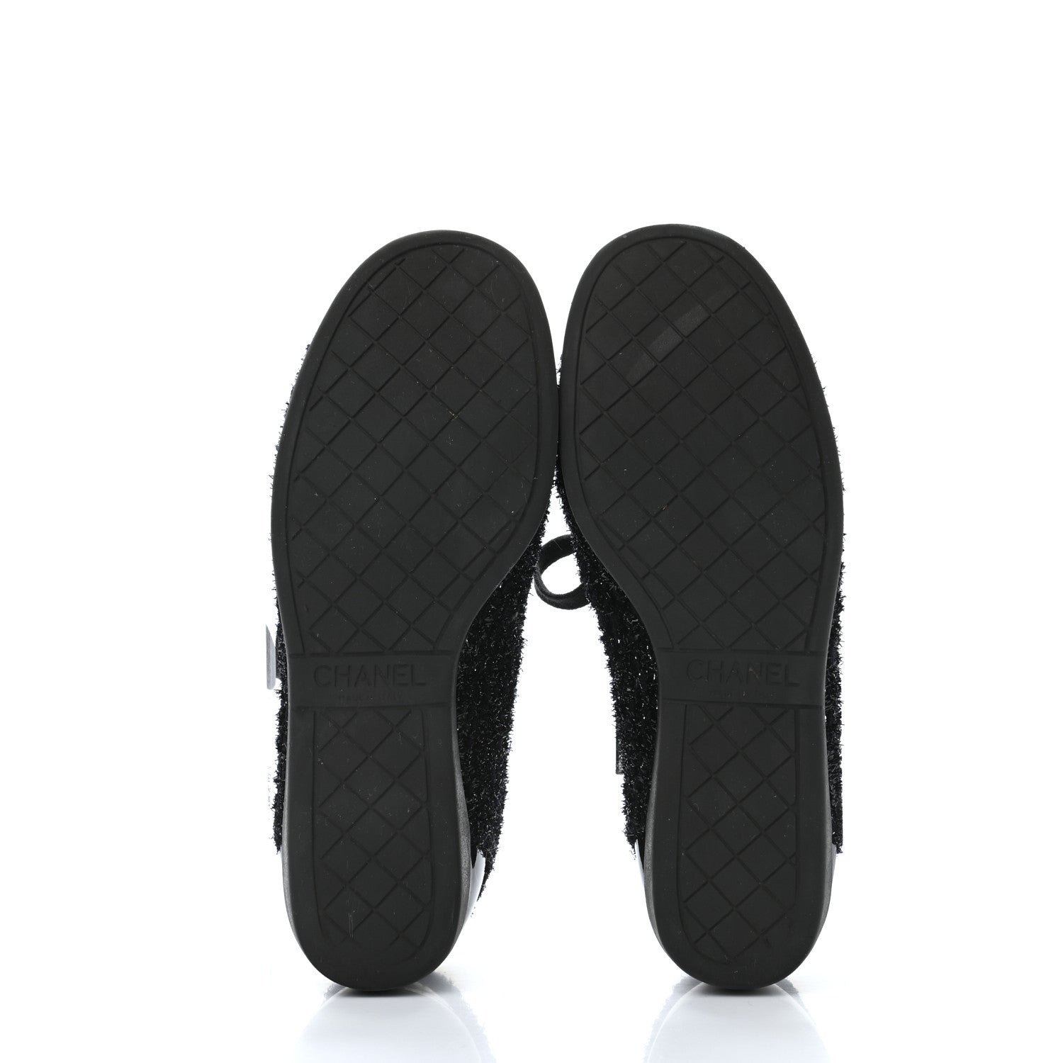 Chanel Tweed Patent Cap Toe CC Sneakers 36 Black 5 of 8