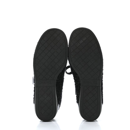 Chanel Tweed Patent Cap Toe CC Sneakers 36 Black 5 of 8