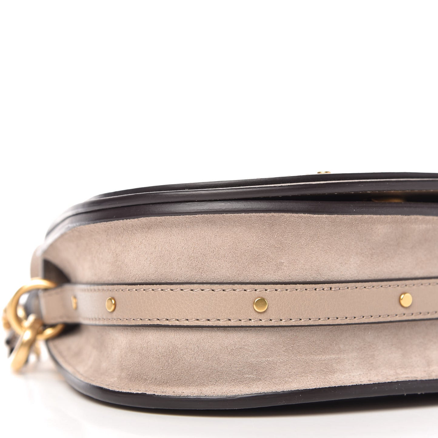 Calfskin Suede Small Nile Bracelet Bag Motty Grey