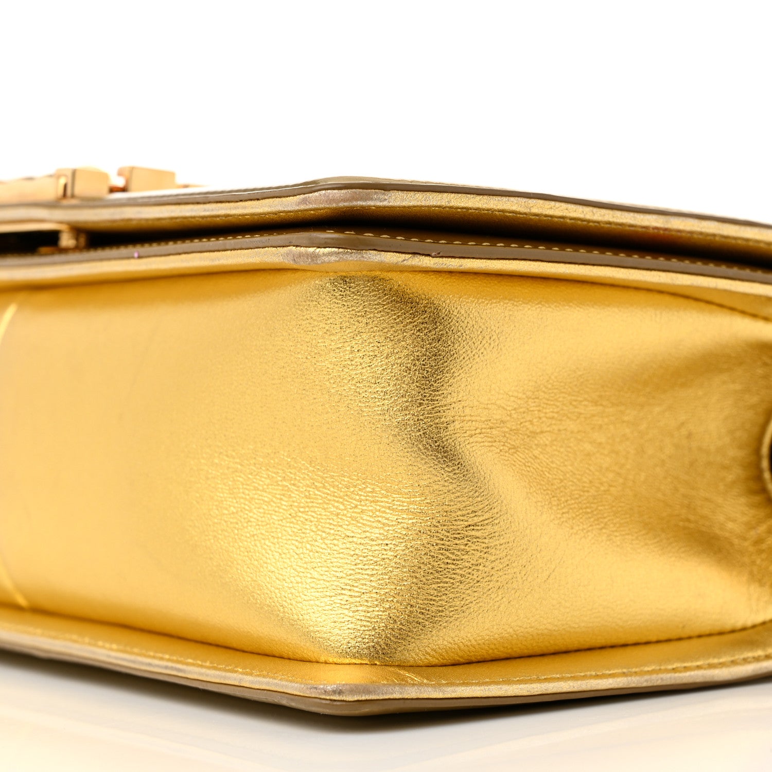 Chanel Metallic Patent Calfskin Quilted Medium Boy Flap Gold 10 of 15