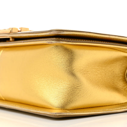 Chanel Metallic Patent Calfskin Quilted Medium Boy Flap Gold 10 of 15