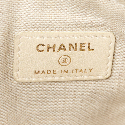 Chanel Lambskin Painted Quilt Pouch Green Grey Black 6 of 8