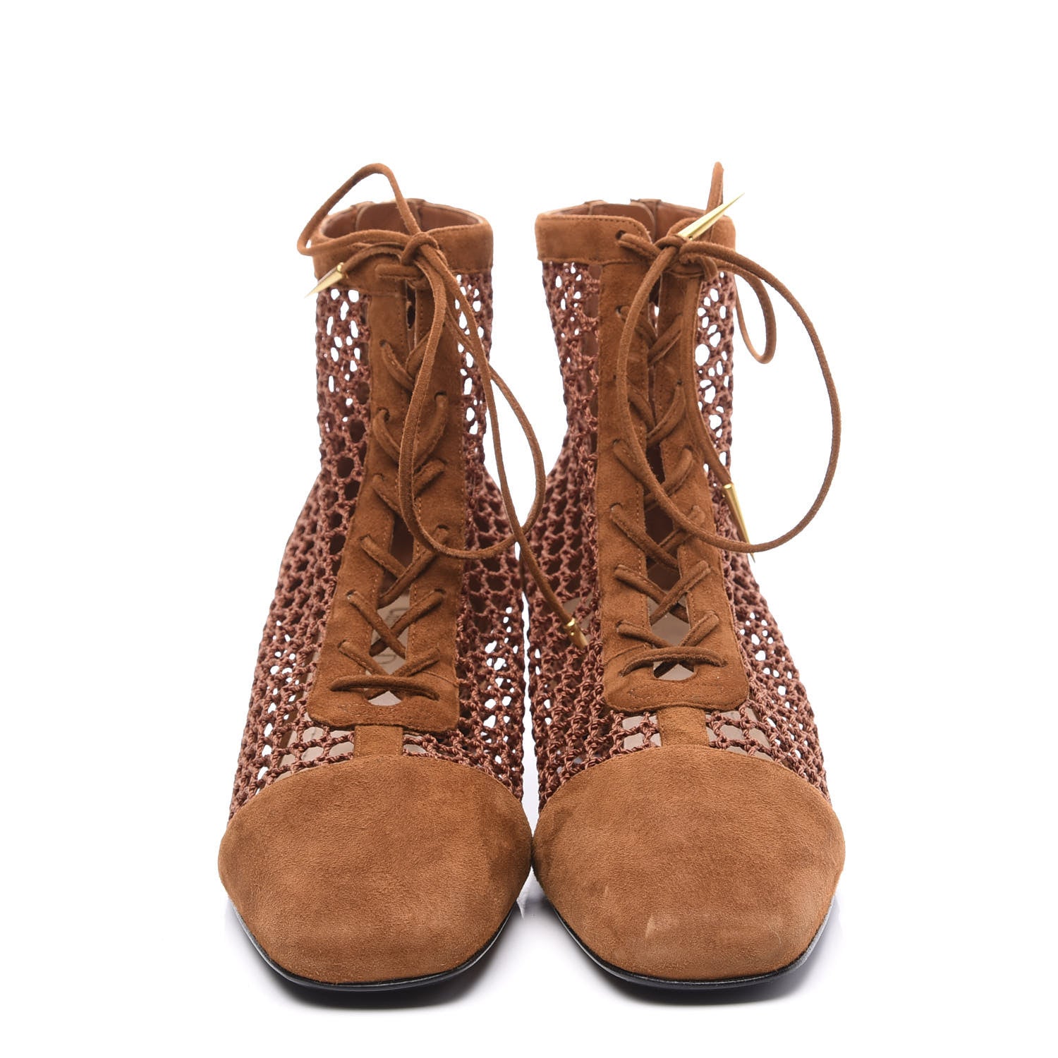 Christian Dior Suede Resille Naughtily-D 30mm Ankle Boots 39 Golden Brown 3 of 11
