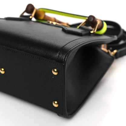 Gucci Wonka Grain Calfskin Mini Diana Tote Bag Black Yellow Fluo 9 of 9