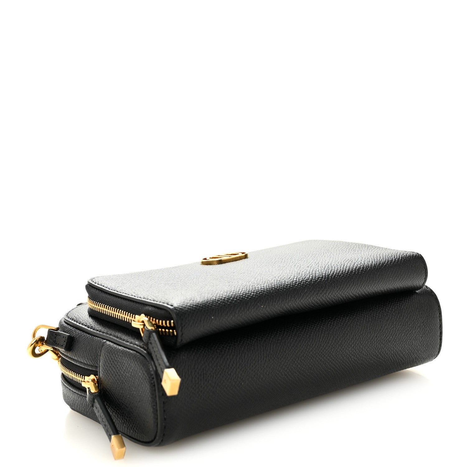 Christian Dior Grained Calfskin Caro Double Pouch Black 4 of 9