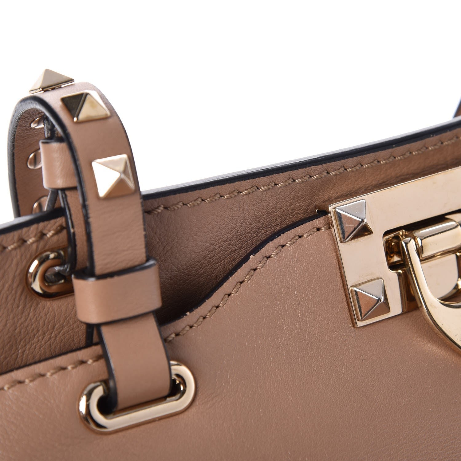 Valentino Garavani Vitello Small Rockstud Tote Alpaca 11 of 13
