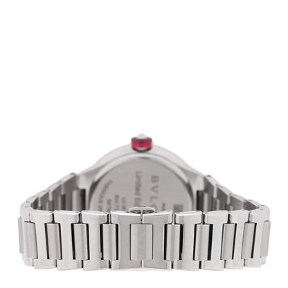 Bulgari Stainless Steel Diamond 33mm Blue Aventurine Lucea Automatic Watch 3 of 4