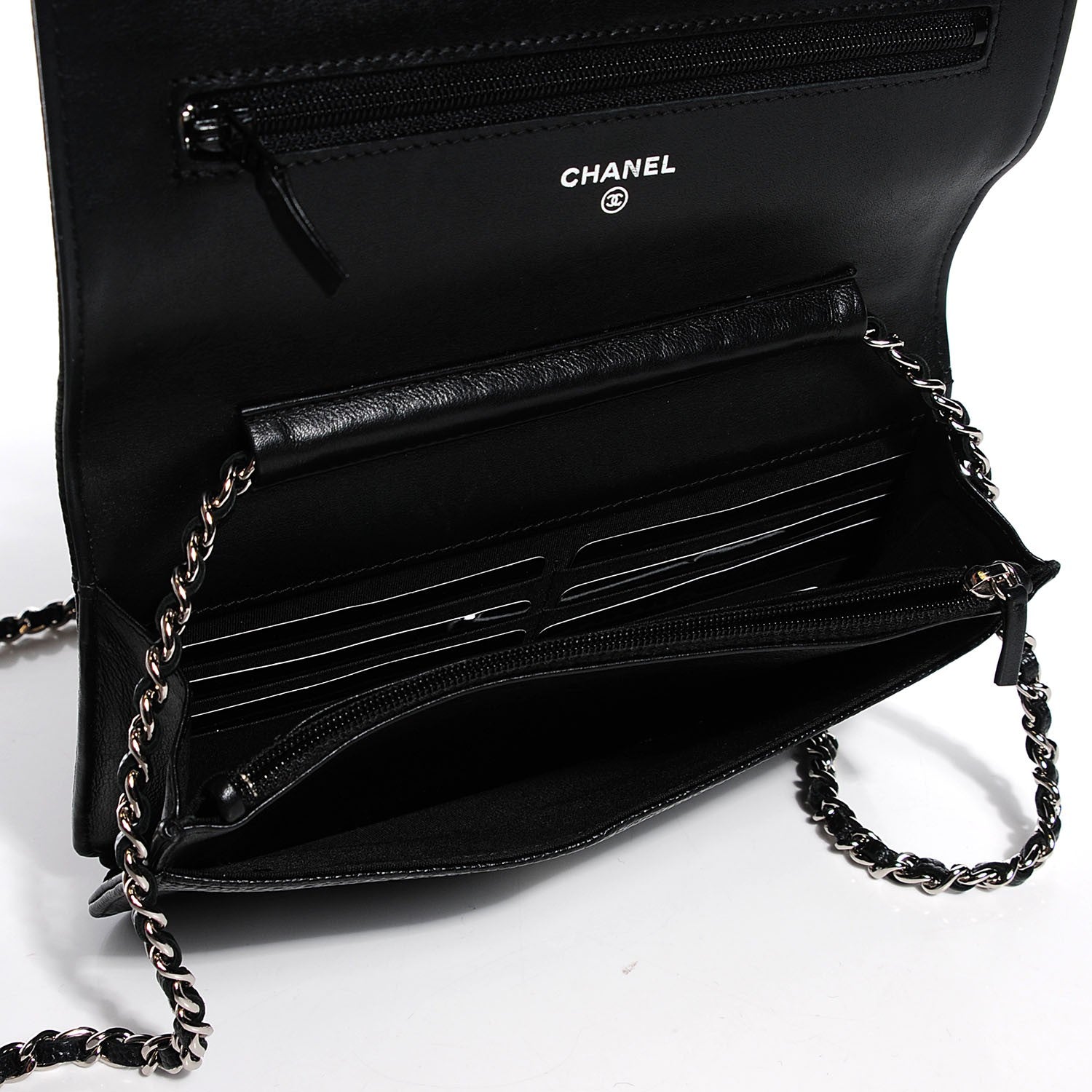 Chanel Caviar Timeless CC Wallet on Chain WOC Black 5 of 8