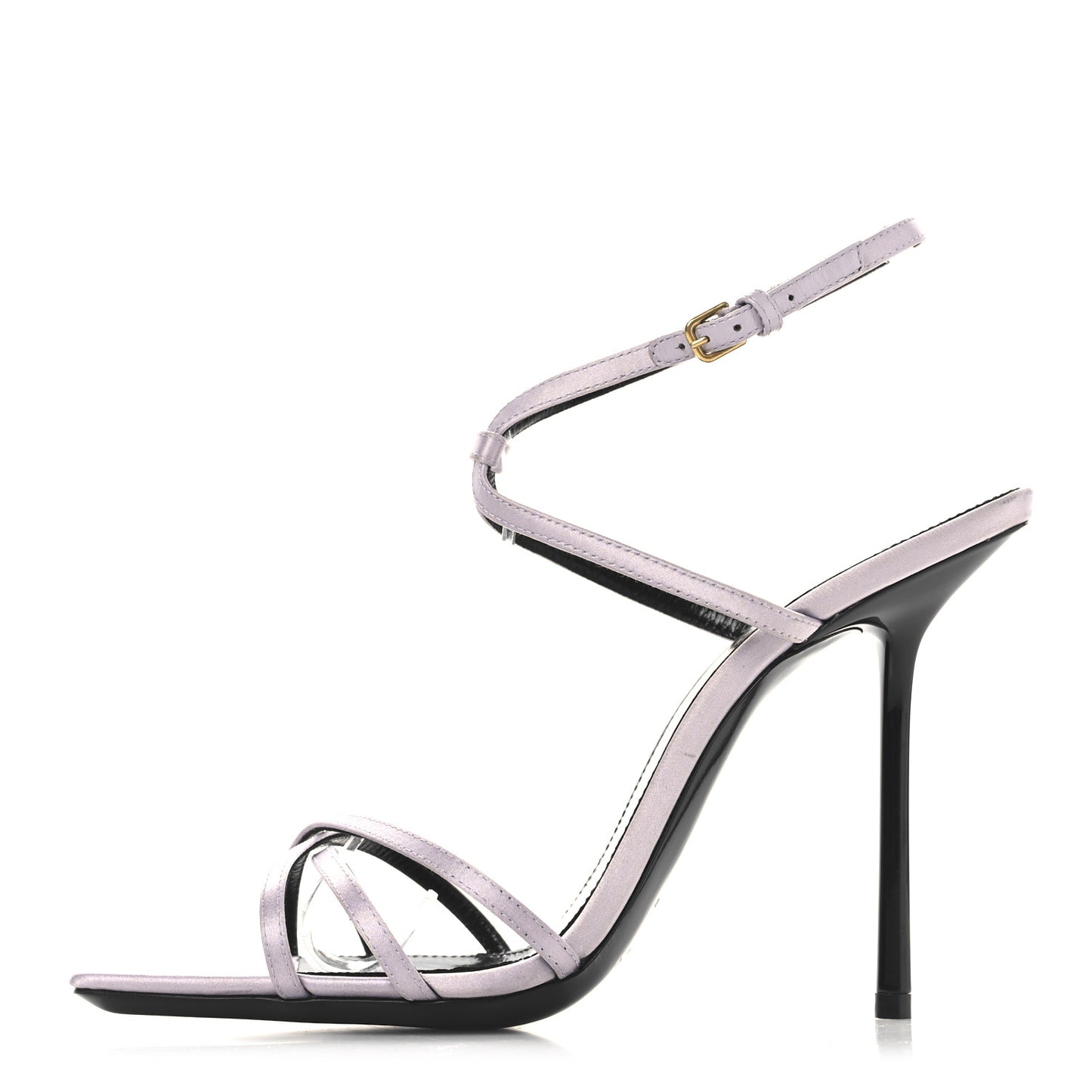 Crepe Satin Baliqua 105 Ankle Strap Sandals 37.5 Poly Grey