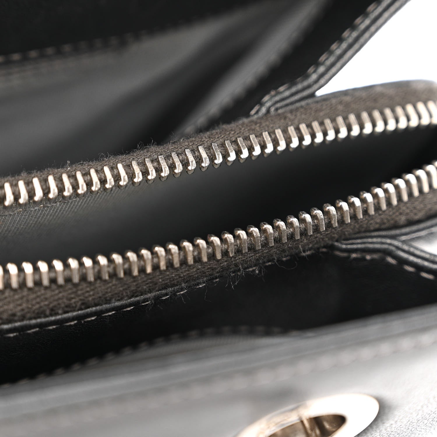 Chanel Sheepskin Chevron Quilted Mademoiselle Vintage Shopping Tote Dark Grey 12 of 12