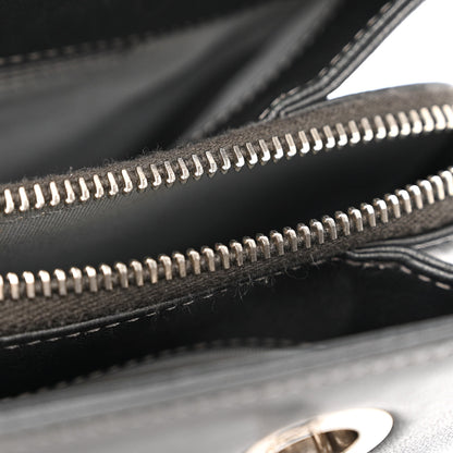 Chanel Sheepskin Chevron Quilted Mademoiselle Vintage Shopping Tote Dark Grey 12 of 12