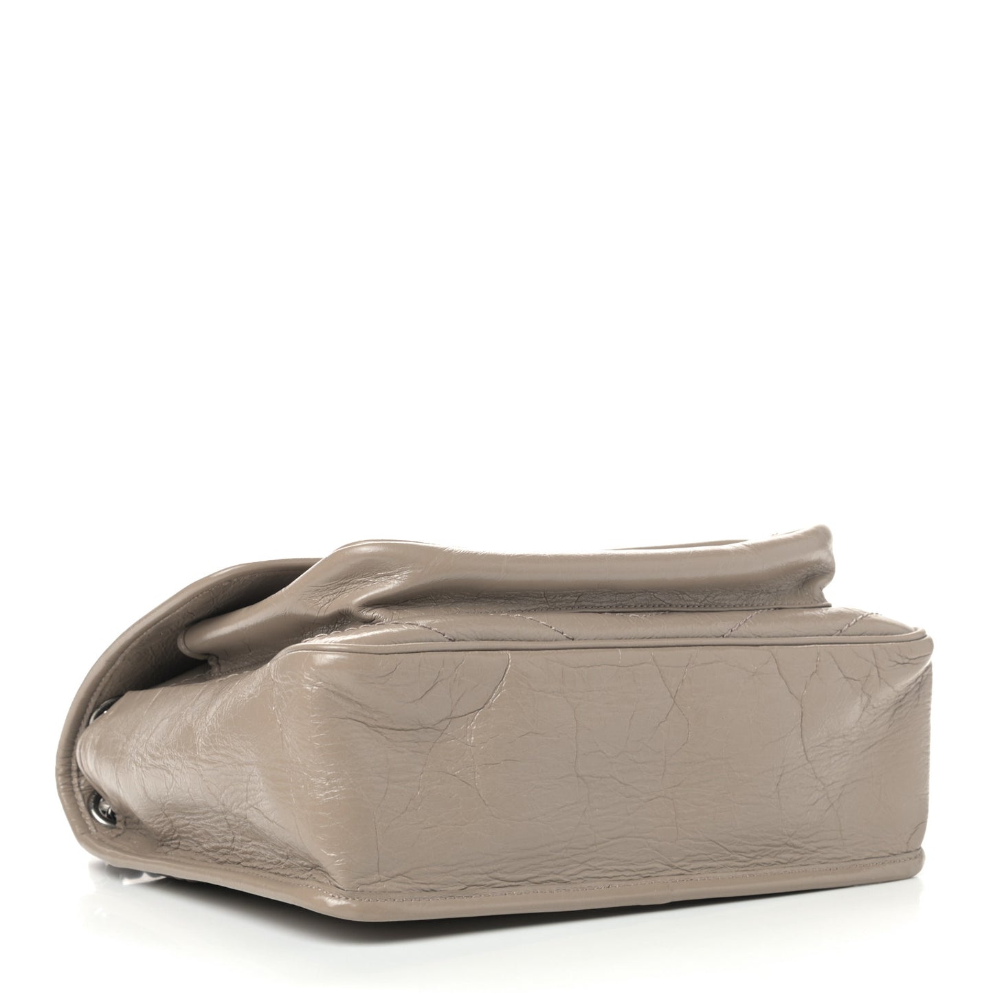 Crinkled Calfskin Matelasse Monogram Medium Niki Chain Satchel Light Natural