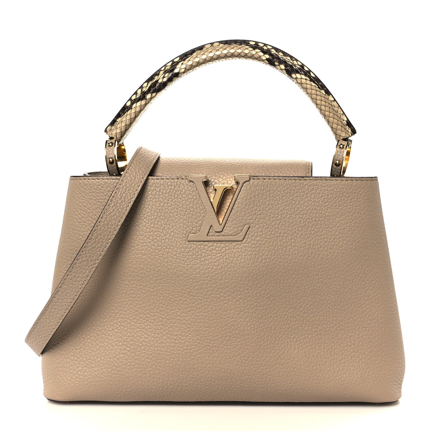 Louis Vuitton Taurillon Snakeskin Capucines PM Galet 1 of 9