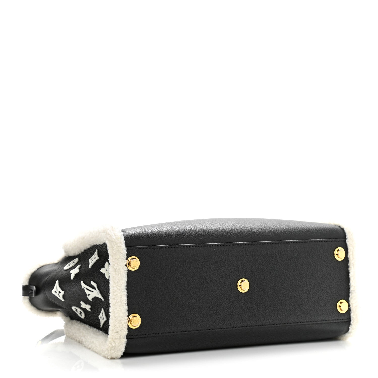 Louis Vuitton Grained Calfskin Shearling On My Side MM Black 4 of 11