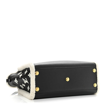 Louis Vuitton Grained Calfskin Shearling On My Side MM Black 4 of 11
