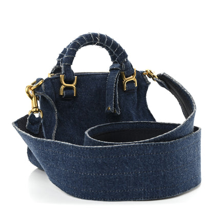 Chloe Denim Mini Marcie Saddle Satchel  Blue 3 of 9