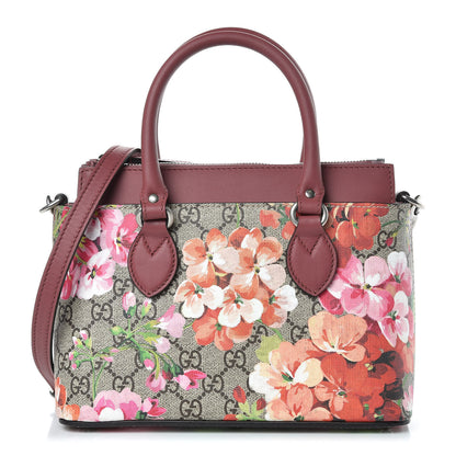 Gucci GG Supreme Monogram Blooms Mini Zip Top Tote Beige Multicolor Dry Rose 1 of 9