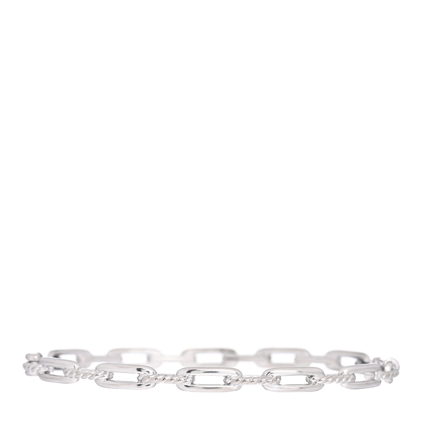 18K White Gold Diamond 4mm Stax Chain Link Bracelet
