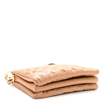 Louis Vuitton Lambskin Embossed Monogram Coussin PM Camel 4 of 10