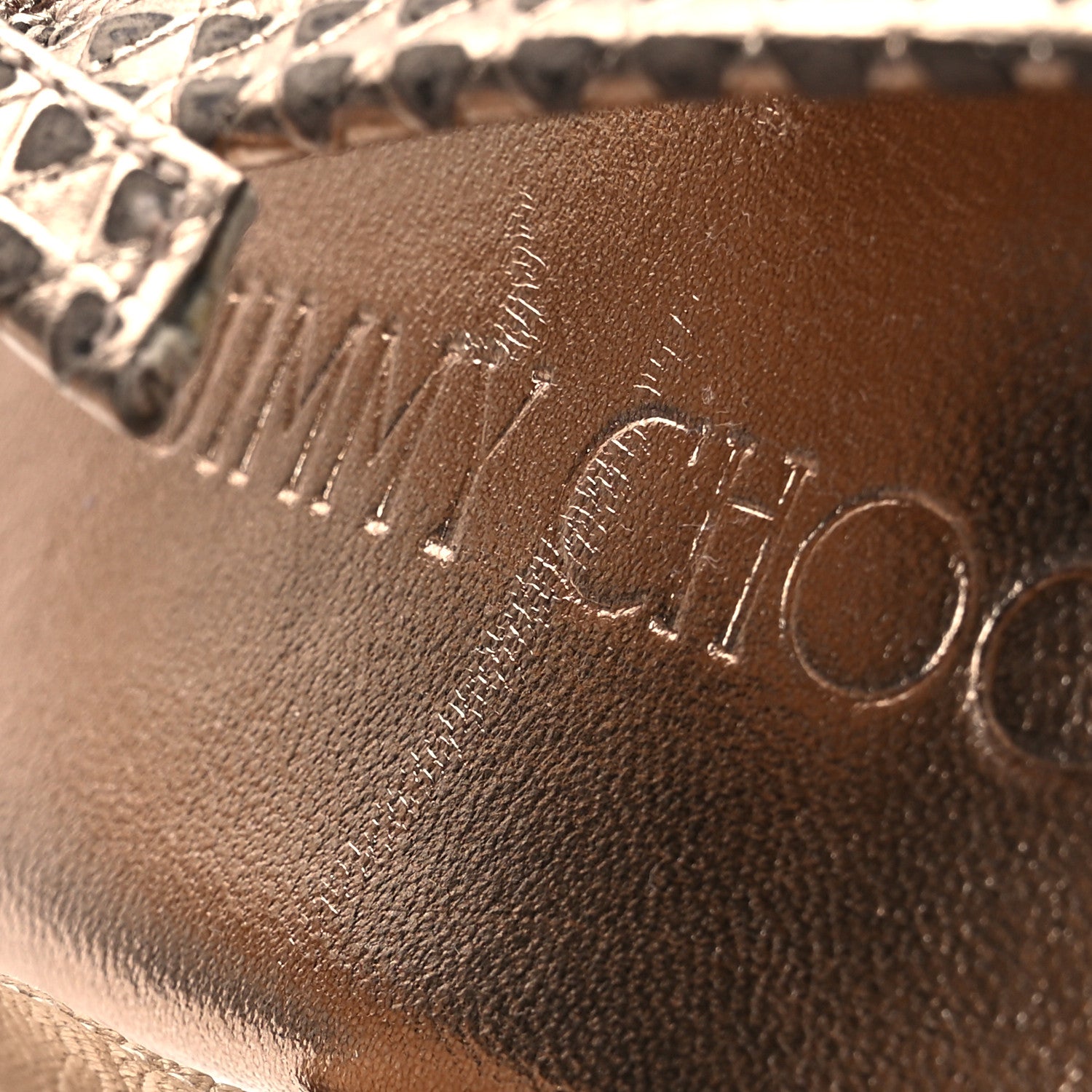 Jimmy Choo Metallic Embossed Calfskin Pacific 120mm Peep-Toe Cork Wedge Sandal 36 Gold 10 of 12