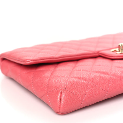 Chanel Caviar Quilted Flap Clutch Pink 9 of 10