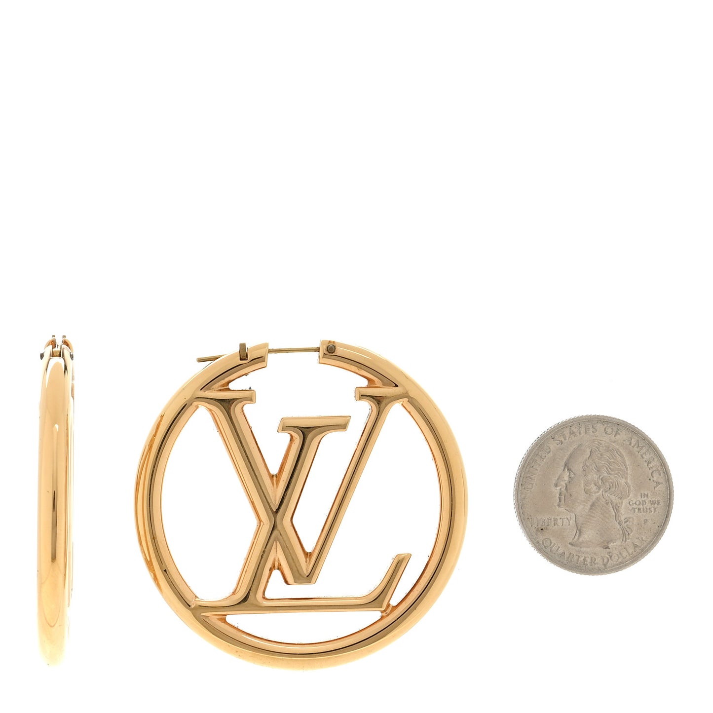 Metal Louise Hoop Earrings Gold