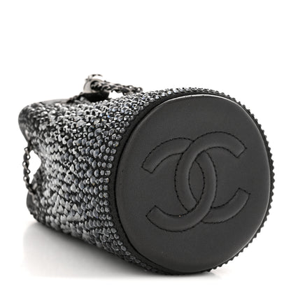 Chanel Strass Lambskin Mini Bucket Bag Black 4 of 11