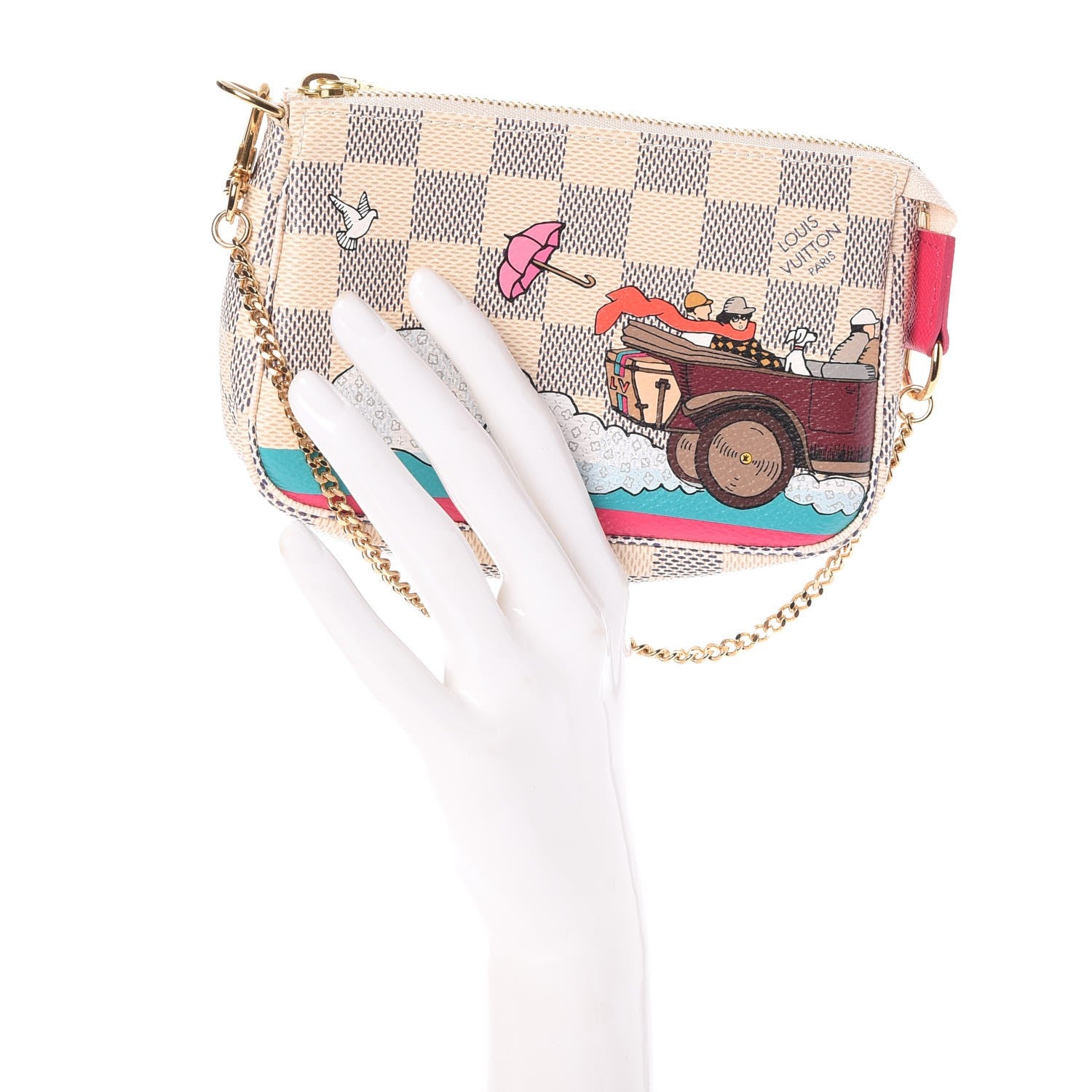 Louis Vuitton Damier Azur 2015 Christmas Animation Mini Pochette Accessories 2 of 7