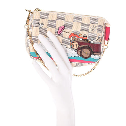 Louis Vuitton Damier Azur 2015 Christmas Animation Mini Pochette Accessories 2 of 7