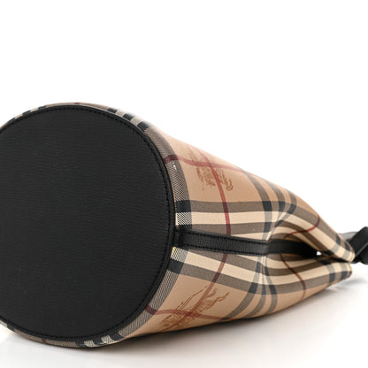 Burberry Haymarket Check Colours Small Lorne Bucket Crossbody Black 8 of 11