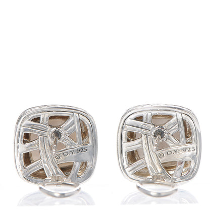 David Yurman Sterling Silver White Agate 11mm Albion Earrings 3 of 4