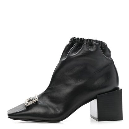 Givenchy Calfskin Snakeskin Embossed ID Scrunch Bootie 37 Black 1 of 9